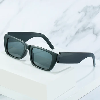 D&T 2021 Nova Moda Retângulo Óculos de sol feminino masculino Cor da Lente PC Moldura Vintage da Marca do Designer Pary Leopardo Preto Estilo Praia