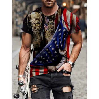 Moda Europeias e Americanas, estilo de impressão 3D dos homens T-shirt de verão praia Harajuku casual T-shirt masculina