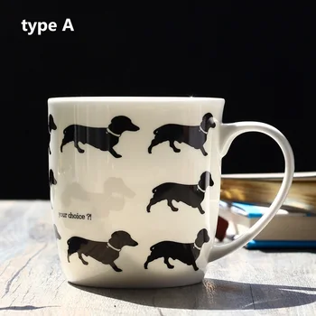 Animal bonito caneca de cerâmica Criativa coelho cães gatos xícara de café Simples dos desenhos animados de cerâmica xícara de chá de