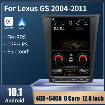 Android 10 Rádio do Carro Lexus GS GS300 GS350 GS400 GS430 GS450H GS460 som do Carro de GPS Autoradio de Navegação Vertical de Tela 2Din