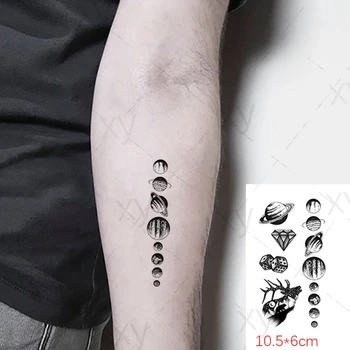Impermeável Da Etiqueta Temporária Tatuagem Veado Urso Planeta Jóias De Diamante Falso Tatto Flash Tatoo Tatouage Pescoço, Mão, Pulso Mulheres Homens