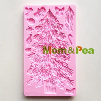 Mom&Pea MPA1797 Árvore em Forma de Molde de Silicone, a Decoração do Bolo Fondant de Bolo 3D Molde de qualidade Alimentar