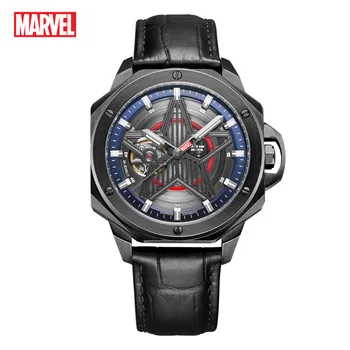 Marvel Capitão América Assistir Homens de Máquinas Automáticas de Férias Mecânica Sapphire Crystal à prova d'água Relógio Relógio Masculino