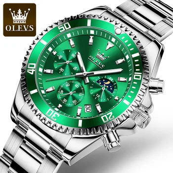 OLEVS Marca de Topo do Esporte Luminosos Relógios de Aço Inoxidável de Moda de Luxo Impermeável Relógio de Quartzo Para Homens Relojes Relógios de pulso