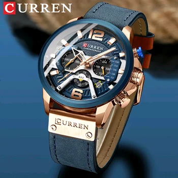 Relógio CURREN de Moda do Esporte Militar Impermeável Relógio de Luxo Para homens de Negócios, Homens de Quartzo Relógios Casual, Masculino Relógio Relógio