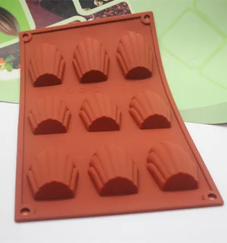 9 cavidade concha de silicone molde Artesanal francês madeleines com sabor de sobremesas de Cozimento molde de DIY ferramentas de chocolate