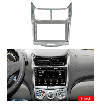 2Din 9 polegadas DVD do Carro do Quadro de Áudio Traço jogos de Guarnição Facia Painel do Chevrolet Sail 2004-2014