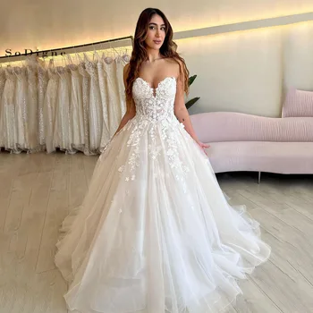 2023 Sexy Princesa Vestido De Noiva Namorados Sem Alças De Flores, Apliques Espartilho Vestidos De Noiva Vestido De Noiva Personalizado