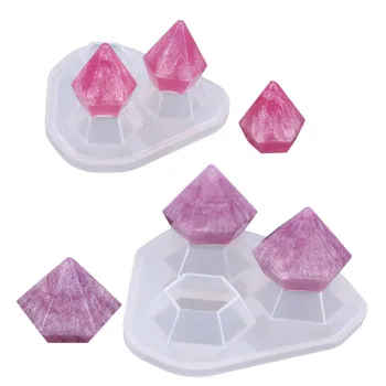 DIY Diamante Molde de Silicone Chocolate Gemstone Colar Pingente Epóxi Molde Acessórios de Jóias utensílios de Cozinha