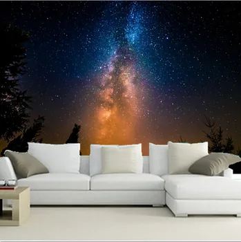 3D personalizado grande mural,estética da via Láctea, estrelas ,o sofá da sala de TV de parede o papel de parede de quarto