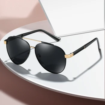 Piloto de Óculos de sol Polarizados Homens de Condução Óculos Preto Piloto de Óculos de Marca de Designer Masculino Retro Óculos de sol para Homens/Mulheres UV400