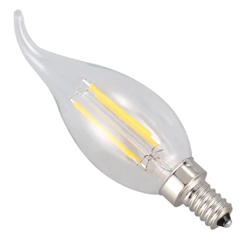 Novo Dimmable E12 COB Chama de Vela de Filamento de Lâmpada LED Lâmpada