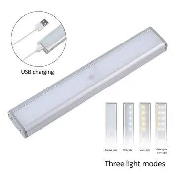 LED Em Gabinete lâmpada Recarregável USB Sensor de Movimento Luz de 3,7 V 20LEDs iluminação de Armário Armário Armário de Cozinha nightlight
