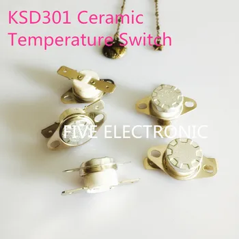 5pcs/monte KSD301 250V 10A Cerâmica Interruptor de Temperatura KSD-301 alta temperatura: 180-200 Graus Celsius Normalmente Fechar