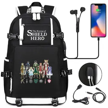 Anime O Aumento Do Escudo do Herói Mochila Laptop Saco de Viagem Bookbags para Alunos Adultos Sacos de Ombro