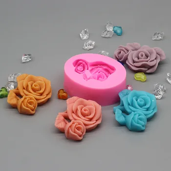 Flor de rosa Forma do Sabão Molde DIY Bolo Fondant de Chocolate do Molde de Aromaterapia Gesso Vela do Molde de Cozimento Decoração Acessórios
