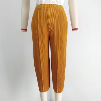 Outono mulher engrossado lápis calças Miyak dobras de Moda solta grande tamanho magro de todos-jogo casual de cenoura calças sarouel