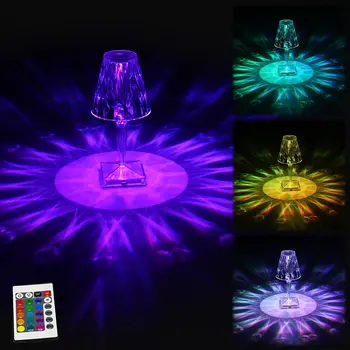 De cristal da Lâmpada de Tabela 16 Mudança da Cor do RGB Lâmpada de Cabeceira sem fio USB Alimentado Touch Diamond Lâmpadas de Luz Presente de Natal para Gi