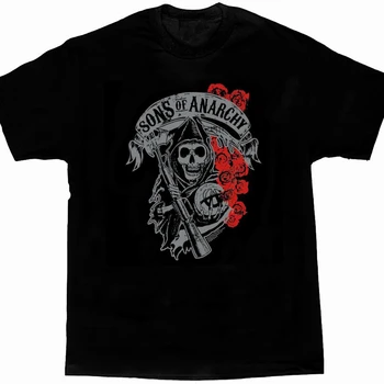 Sons of Anarchy, Rosas Grim Reaper T-Shirt. Prémio de Algodão de Manga Curta-O-Pescoço Unisex T-Shirt Nova S-3XL