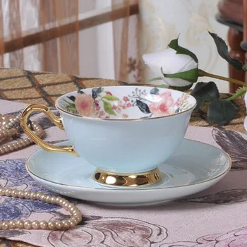 Cerâmica xícara de café, conjunto estilo Europeu requintado ouro fronteira esmalte colorido prato chá da flor