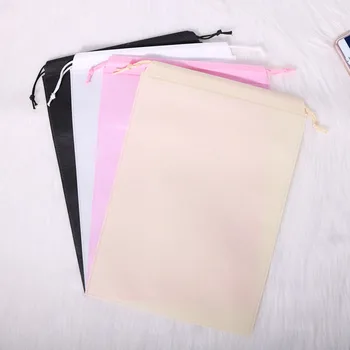20 pçs branco/preto/rosa reutilizáveis consolador de viagem, organizador de grandes roupa cordão de armazenamento do saco de compras personalizado com logotipo