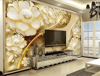 Personalizado, o papel de parede mural 3d de Jóias flor papéis de parede para sala de estar, quarto, papel de parede para parede 3 d 2020 luxo da decoração da parede