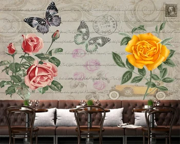 Beibehang papel de parede Personalizado vintage europeia flores mural de fundo de parede sala quarto tv sofá de fundo papel de parede 3d
