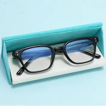 TR90 Homens Mulheres Anti Óptico Leve Azul de Armações de Óculos da Moda Praça Computador Óculos 50739