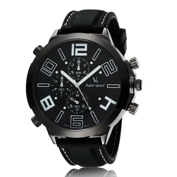 2019 Nova Chegada V6 Marca grande dial Homens relógio militar moda relógios de quartzo de alta qualidade esportes relógios de pulso presente drop shipping