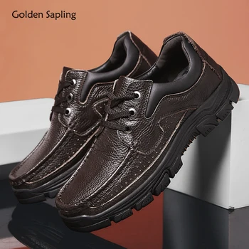 Ouro Rebento Clássicos Mocassins de Couro Genuíno, masculina Casual Sapatos de Plataforma Loafer de Lazer Homens Sapato Respirável de Verão Apartamentos Novos