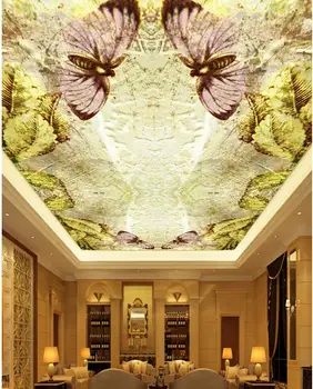 Europeia retro padrão de borboleta, flor da Paisagem do teto de papel de parede murais tectos Decoração Home