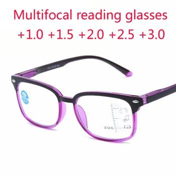Anti Luz Azul Óculos De Leitura Rebites Multifocal Progressiva Óculos De Perto De Longe, A Visão De Dioptria Óculos +1.0 +1.5 +2.0 +2.5 +3.5