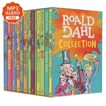 16 livros / set Roald Dahl série de crianças romances conjunto de crianças de educação infantil da leitura de literatura, inglês, história do retrato bo