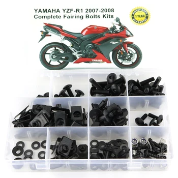 Ajuste para a Yamaha YZF-R1, YZF R1 2007 2008 Motocicleta Completa Carenagem Integral Kits de Parafusos com Arruela de Fixador, Grampos, Parafusos de Porca de Aço