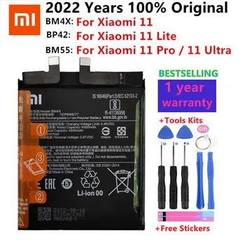 100% Xiaomi Bateria Original BM4X BM55 BP42 Para Xiaomi 11 Xiaomi11 Mi11 Xiaomi 11 Pro 11 Ultra Xiaomi 11 Lite Baterias de Telefone