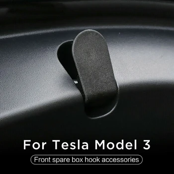 2 Pcs Para O Tesla Model 3 Model3 Frente Do Tronco Saco De Ganchos De Fecho Automático Tronco Ganchos Clipe Bag Duplo Gancho De Carga Decoração De Estilo Acessórios