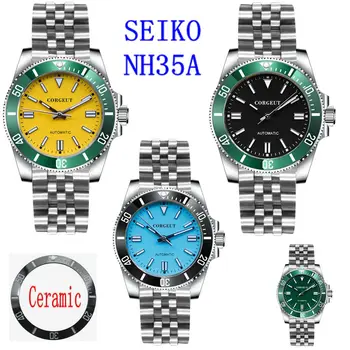 Safira Homens Relógios Cerâmicos dos relógios Mecânicos Para Homens Luxo Relógio Automático Homens NH35 100M Impermeável Reloj Hombre Lume Relógio