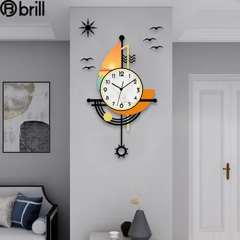 Nordic Silêncio Relógio Moderno Criativo de Luxo Relógio de Parede para Sala de estar Acrílico Relógios de Parede Decoração da Casa de Moda Pendule Murale Presente