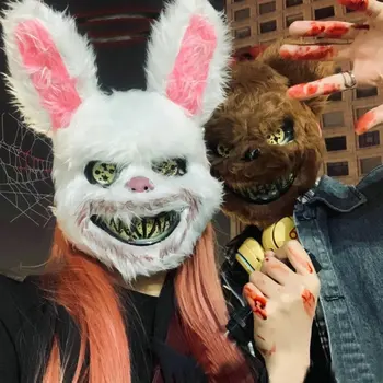 Bloody Coelho Halloween Dress Up Máscara De Disfarce Arnês De Horror Desempenho Adereços