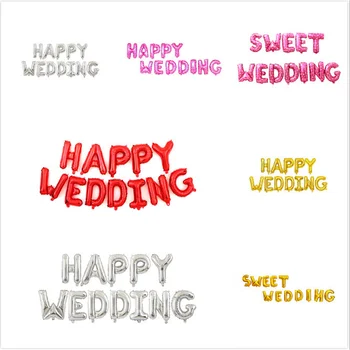 De 16 Polegadas FELIZ CASAMENTO DOCES de CASAMENTO Casamento Feliz Balão de Alumínio Set de filmagem de Casamento, Decoração do Conjunto