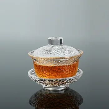 Chinês Designer de Vidro resistente ao Calor Gaiwan Bule de chá Para Puer Gaiwan Xícara De Chá de Alta Qualidade Copos de Tendência Teaware Presente original