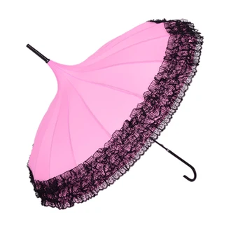 10PC Automática Guarda-chuva guarda-Sol as Mulheres Cute e Elegante do Laço Feminino guarda-Sóis para ensolarados e chuvosos 14 cores