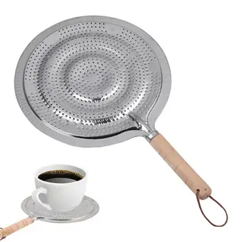Difusor de calor do Ferro Cozinhe Chapa Para Fogão 21cm Fogão Protetor de Calor Com o Punho de Madeira Para Proteger Café com Leite, Utensílios de cozinha