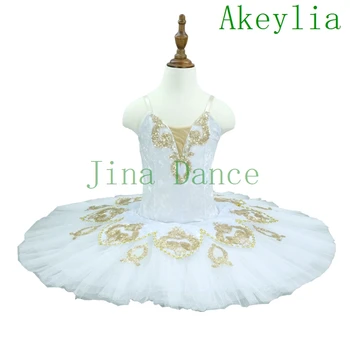 Mulheres desempenho ballet tutu Fase traje para as meninas ou para Adultos de ouro branco Pré-profissional saia tutu cor-de-Rosa laranja BLST18001