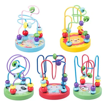 Bebê Montessori Brinquedos De Educação Brinquedo De Madeira Mini Círculos De Fio Do Grânulo Labirinto De Montanha-Russa Ábaco Crianças Brinquedos Para A Menina Crianças