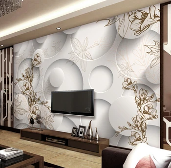 Personalizado retro papel de parede 3D de jade, a orquídea e a folha de bordo murais para a sala quarto TV na parede do fundo impermeável papel de parede