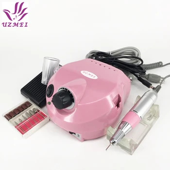 Cor-de-rosa Elétrica Acrílico Manicure Arquivo Manicure Kit 220V Ue Plug Prego Ferramentas para Unhas de Gel