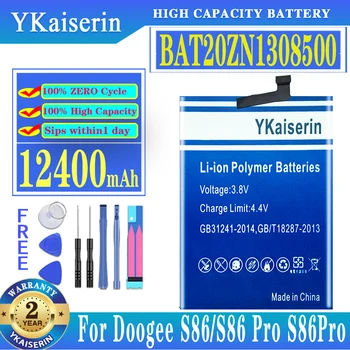 YKaiserin BAT20ZN1308500 12400mAh Bateria de Substituição Para Doogee S86/S86 Pro S86Pro TELEFONE BATTERIJ + FAIXA de CÓDIGO