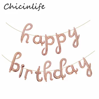 Chicinlife 13Pcs 16inch que Feliz Aniversário Carta Balões Folha Crianças Adultos Menino Menina Festa de Aniversário, chá de Bebê Aniversário de Suprimentos