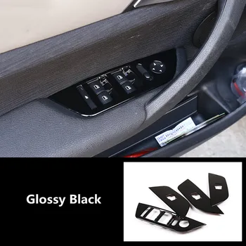 Preto brilhante Interior do Carro um Estilo de Janela do Painel de Controle Adesivo Tampa para BMW X1 2011 2012 2013 2014 2015